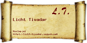 Licht Tivadar névjegykártya